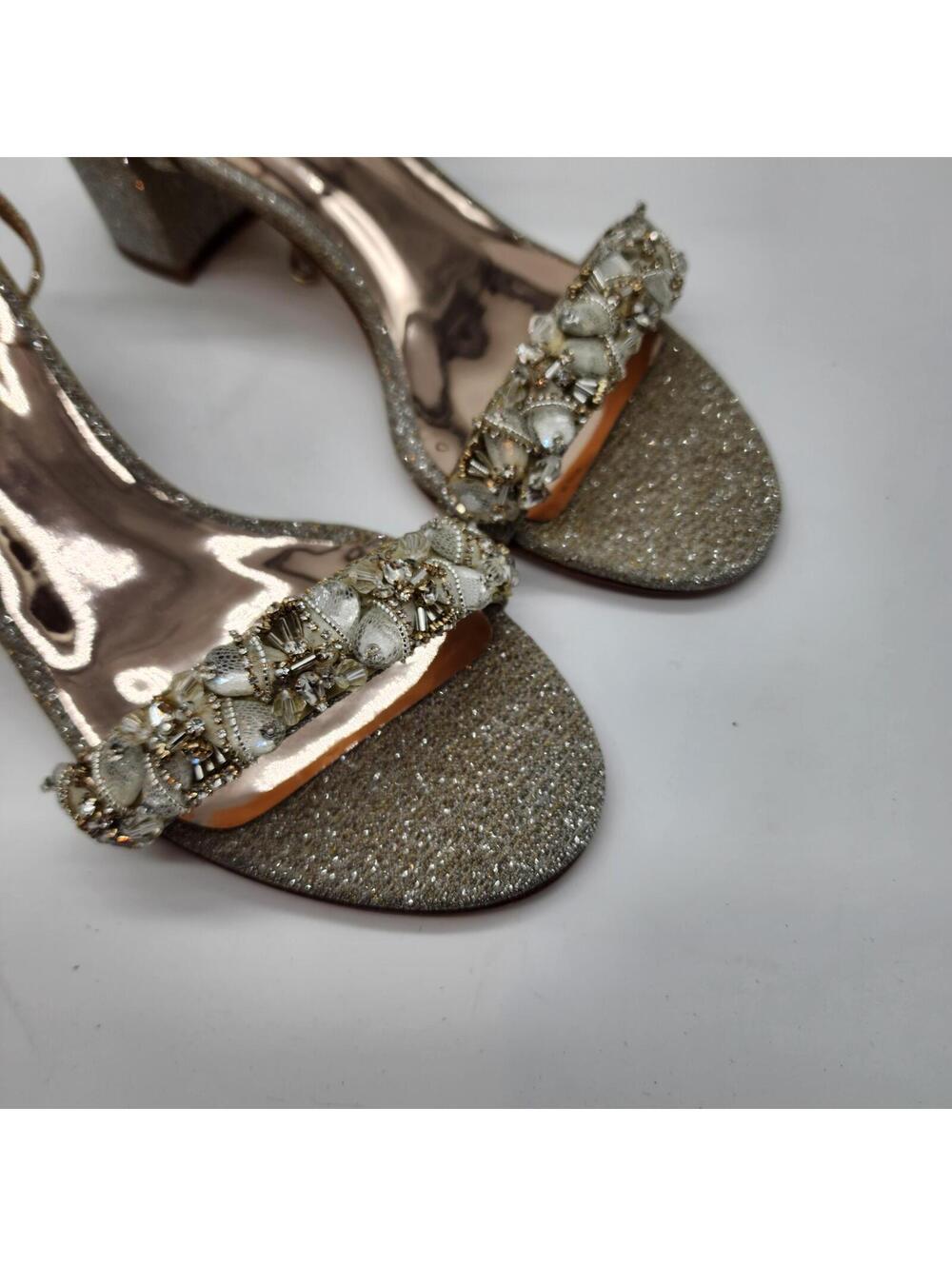 Badgley Mischka Tanessa Embellished Ankle Strap Heels 7.5 NIB - Picture 10 of 10